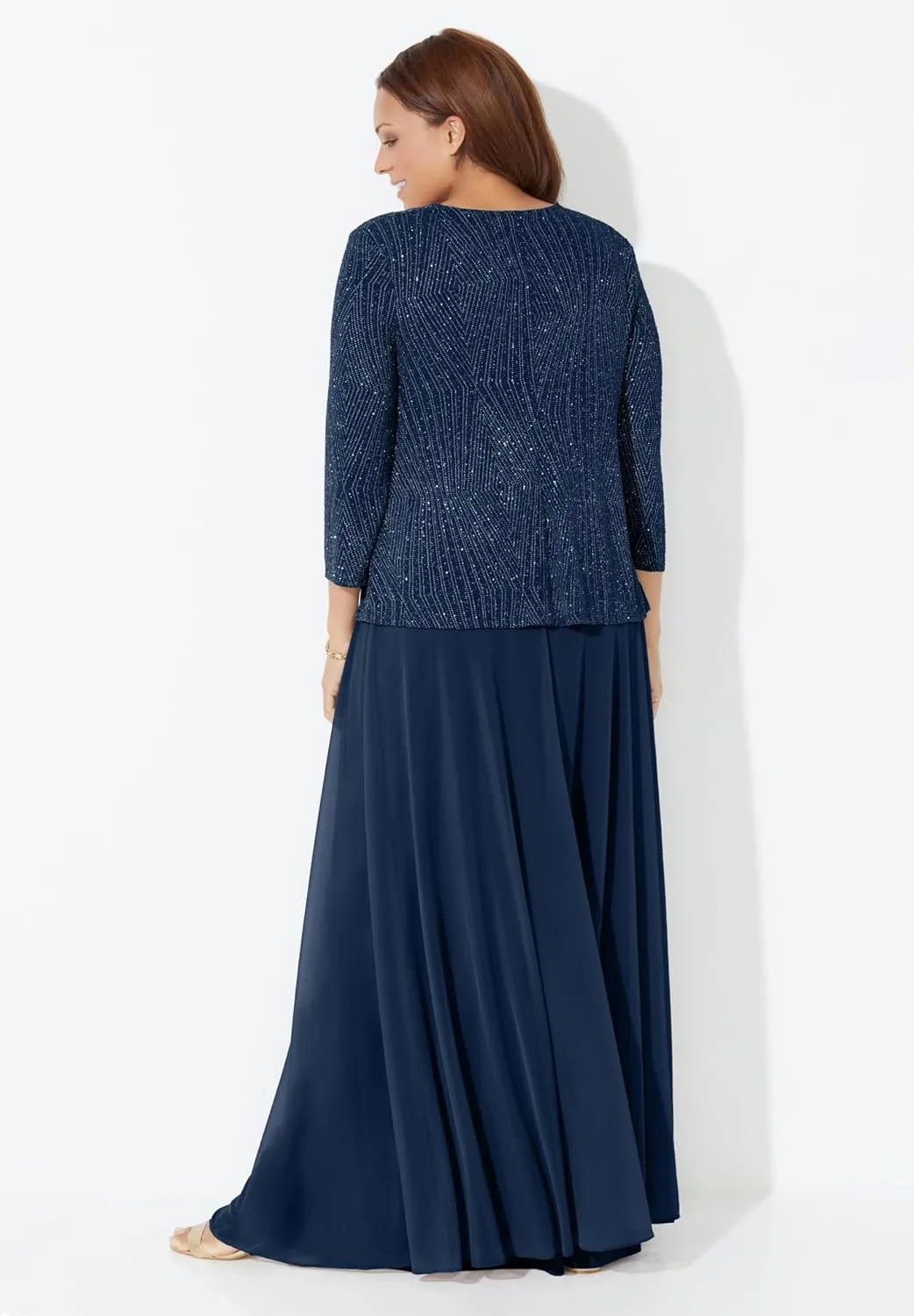 Catherines Women's Plus Size Glimmer Jacket Dress