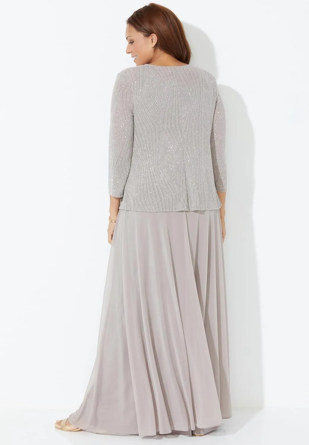 Catherines Women's Plus Size Glimmer Jacket Dress