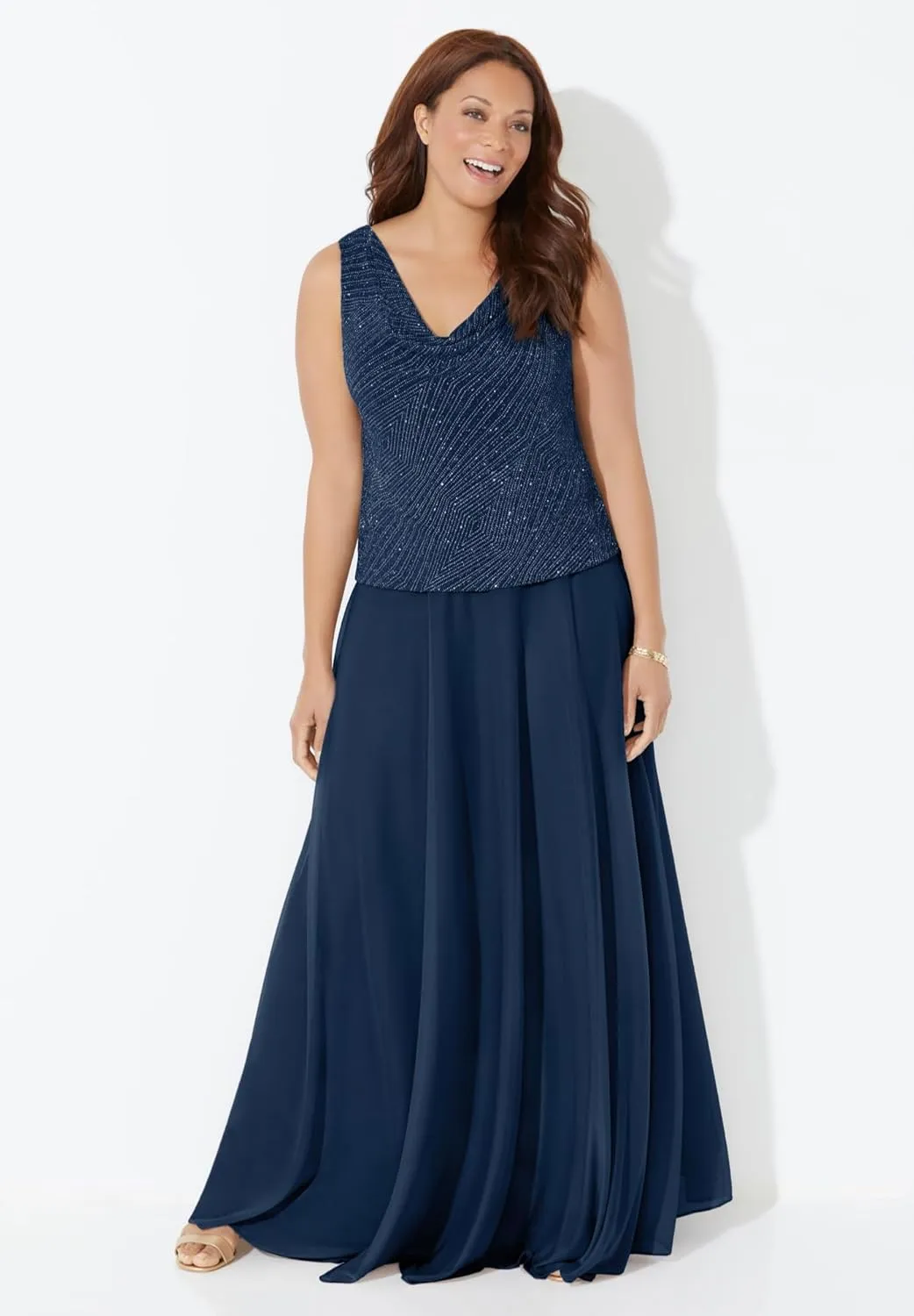 Catherines Women's Plus Size Glimmer Jacket Dress