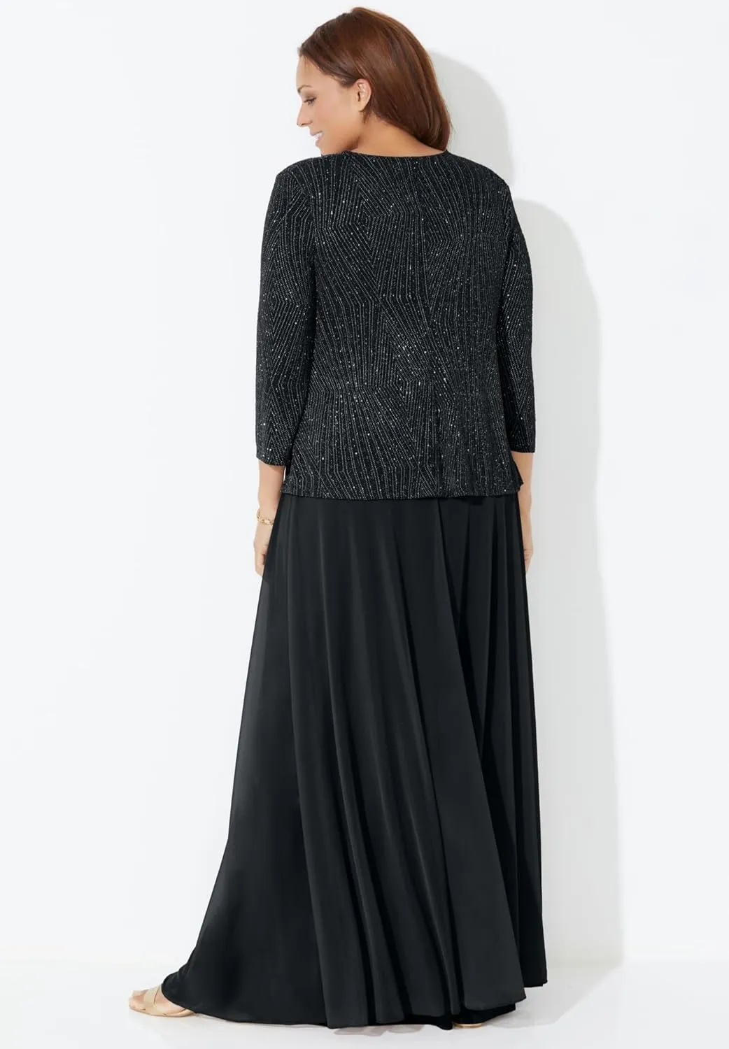 Catherines Women's Plus Size Glimmer Jacket Dress