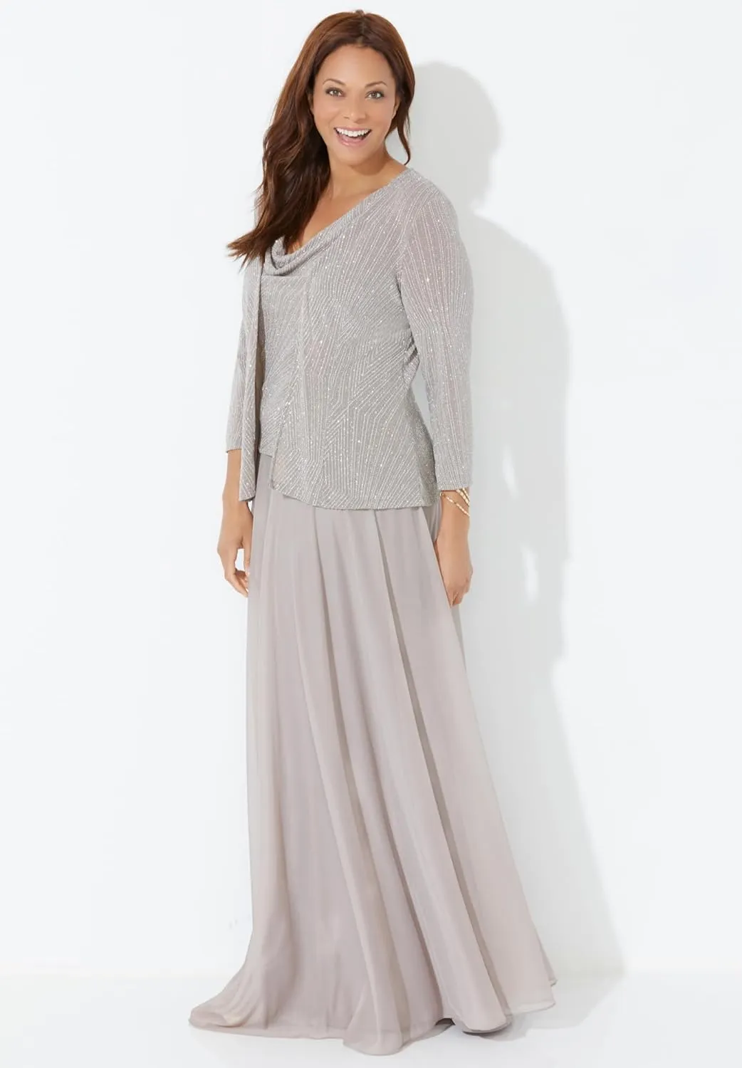 Catherines Women's Plus Size Glimmer Jacket Dress