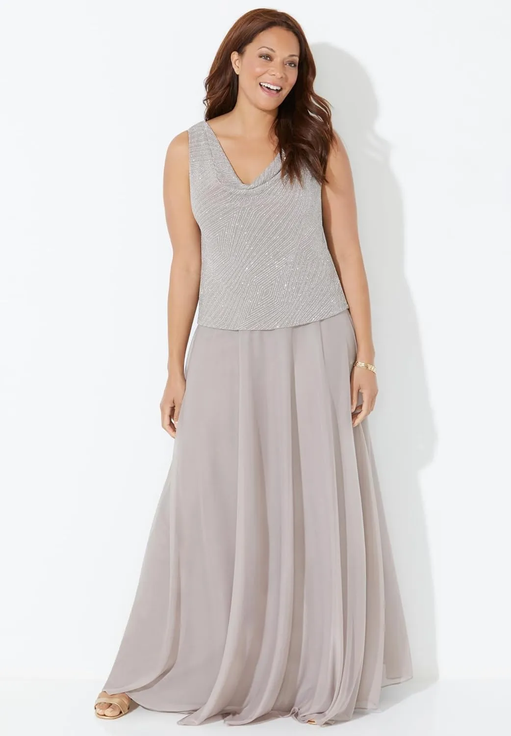 Catherines Women's Plus Size Glimmer Jacket Dress