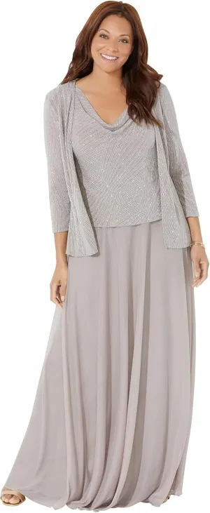 Catherines Women's Plus Size Glimmer Jacket Dress