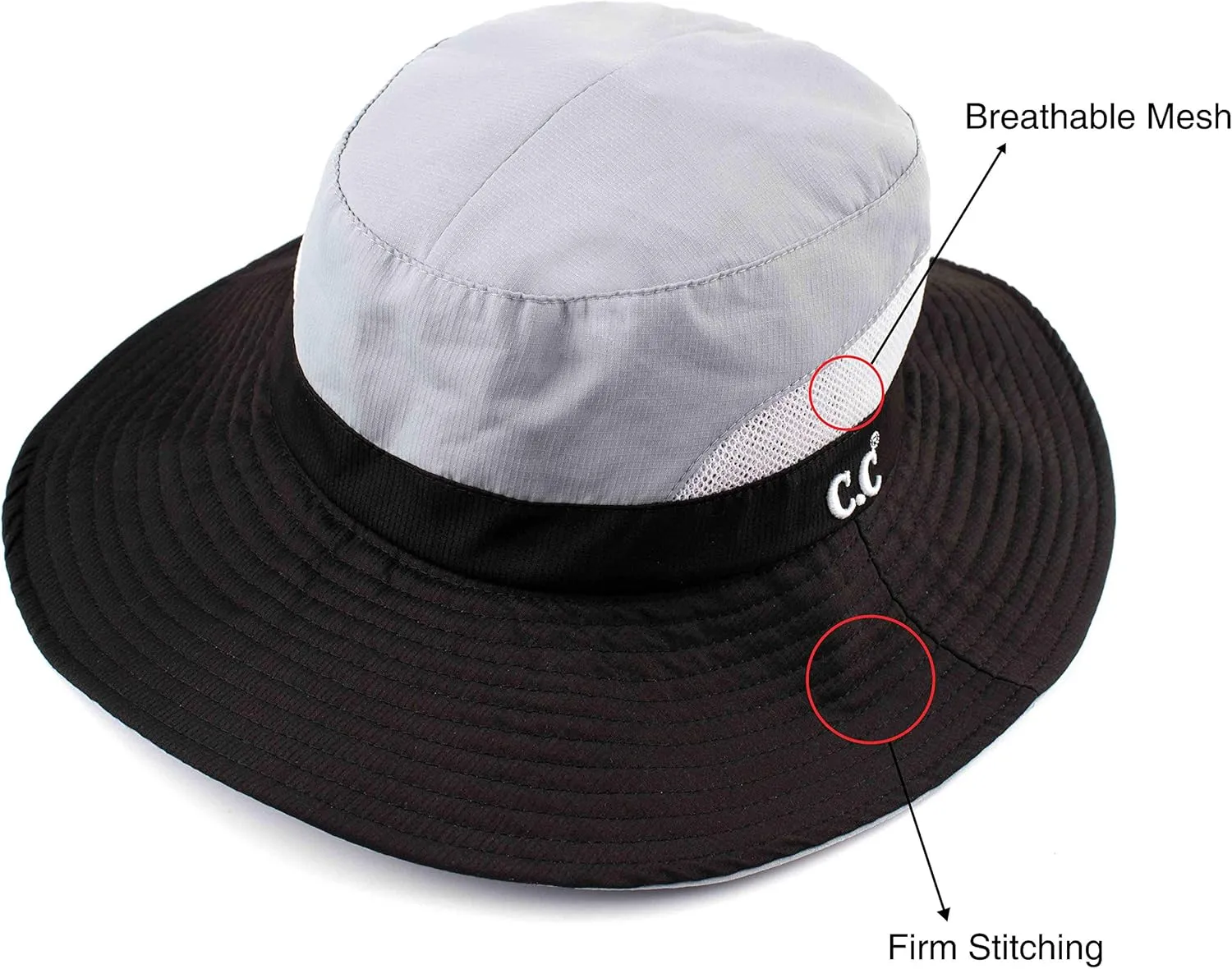 C.C Hatsandscarf Exclusives Outdoor Sun Hat UV Protection Foldable Mesh Wide Brim Beach Summer Hat (ST-2177)