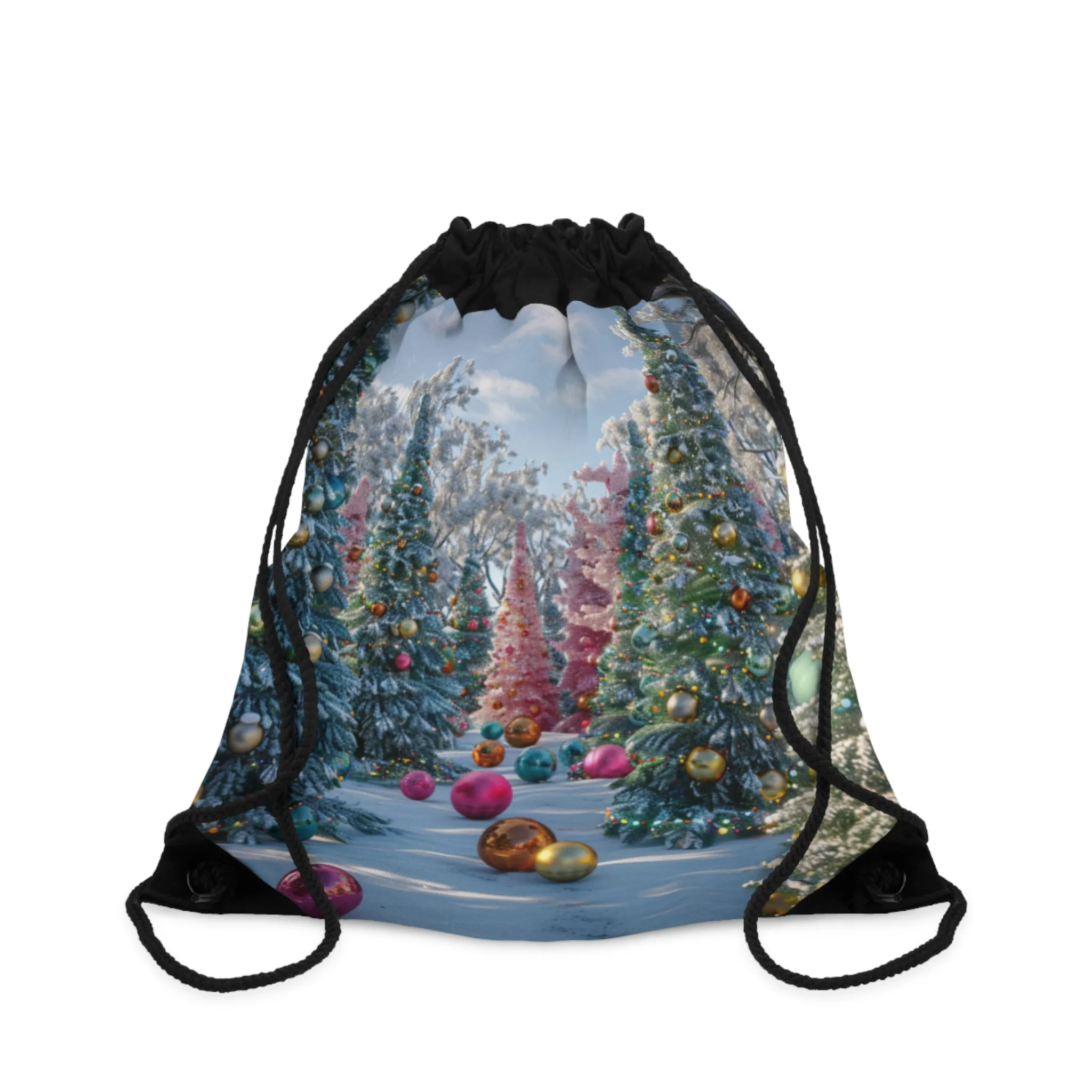 Christmas Trees 2a Drawstring Bag