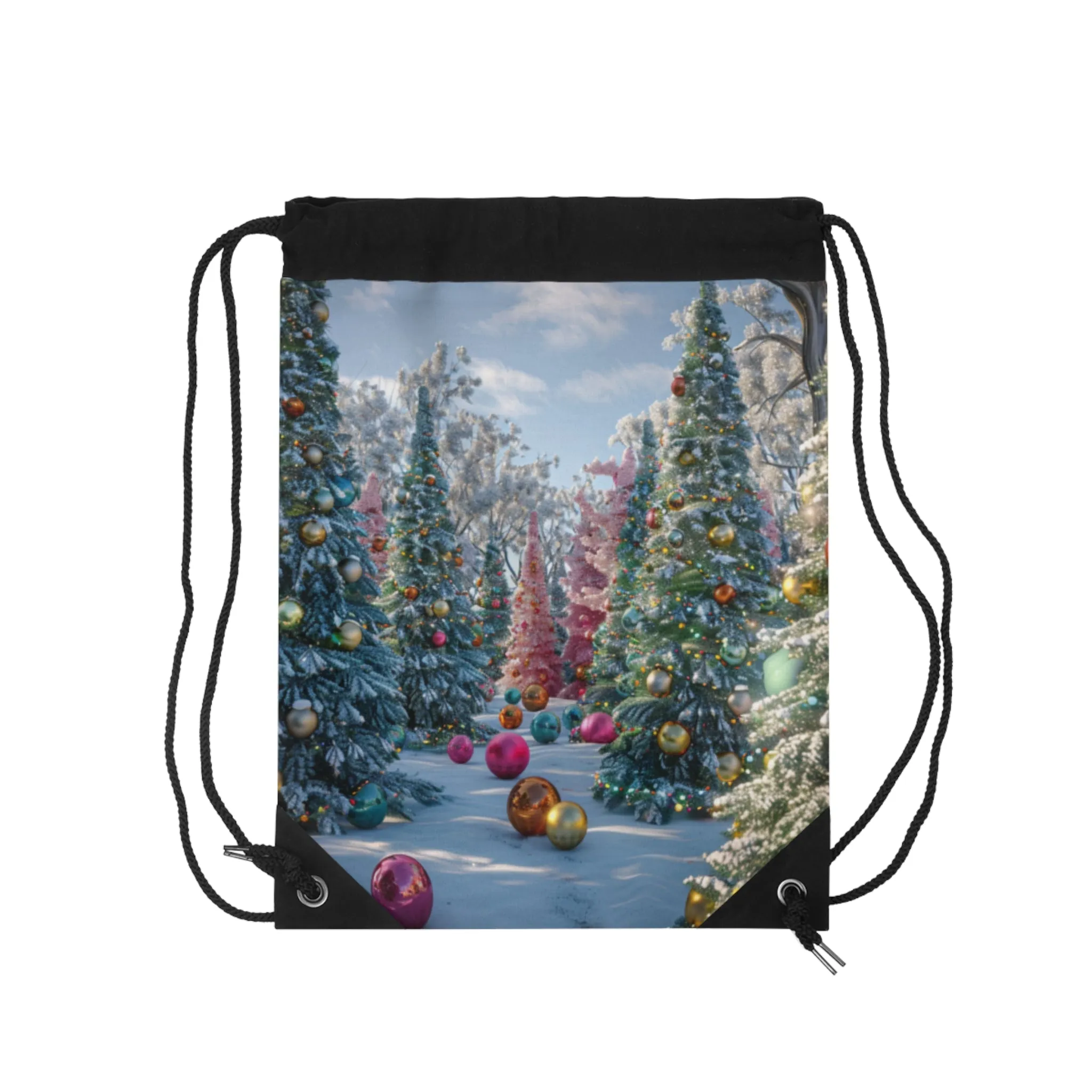 Christmas Trees 2a Drawstring Bag
