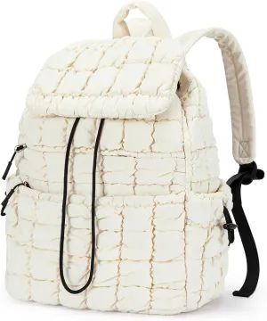 CLUCI Puffy Quilted Backpack Purse for Women, Casual Lightweight Daypack for Women Travel