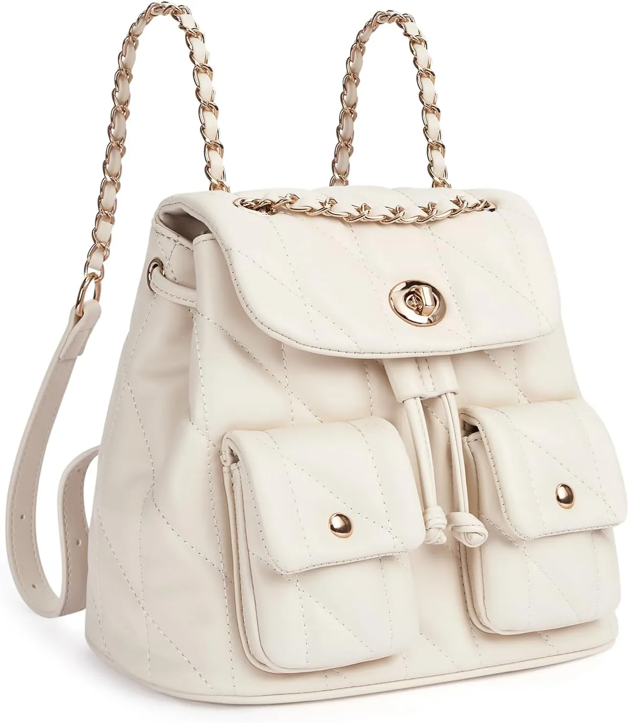 CLUCI Small Backpack Purse for Women,Mini Vegan Leather Tabby Backpack for Woman Quilted Bookbag Crossbody Bag