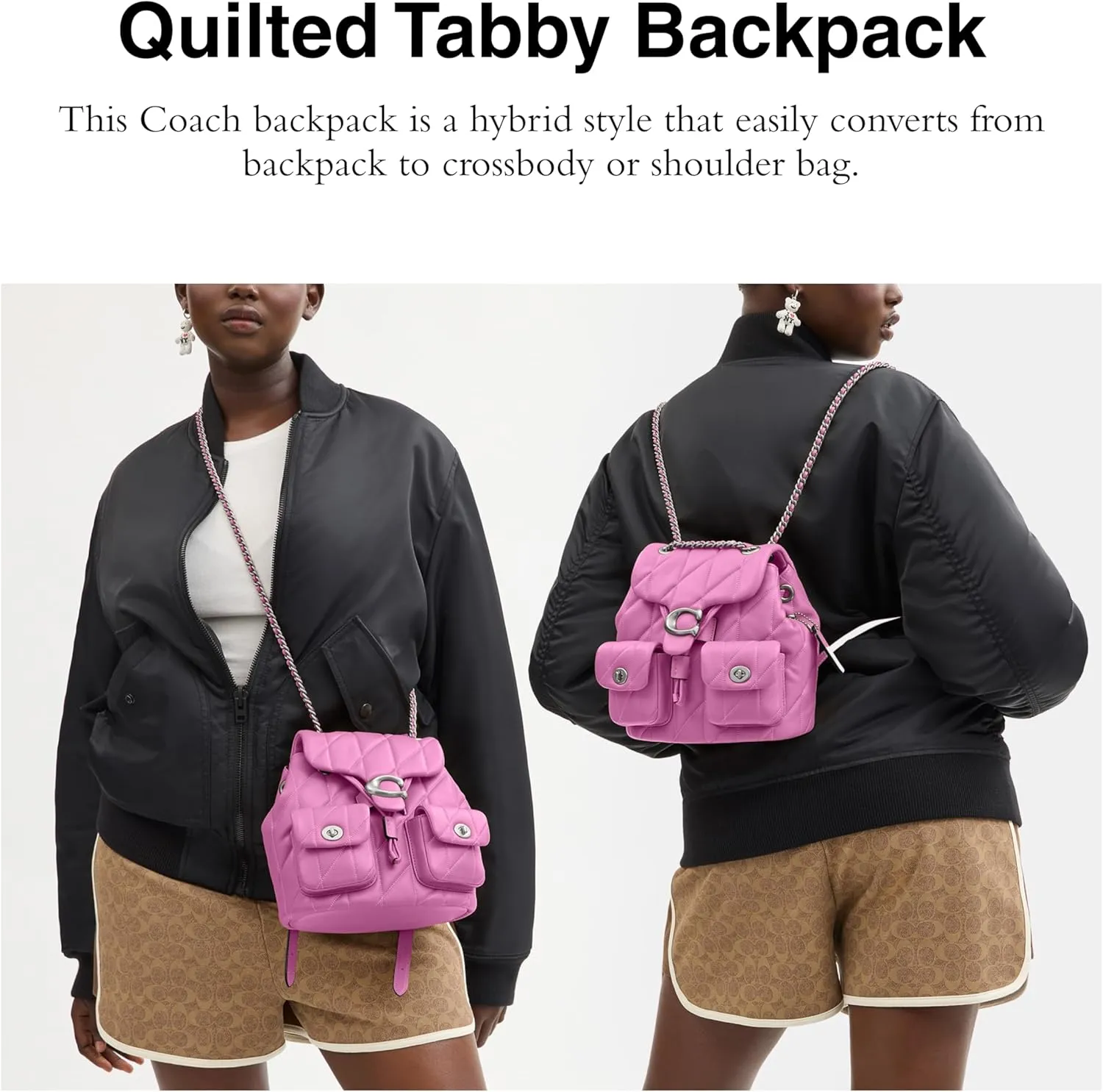 Coach Women's Quilted Tabby Backpack, Lh/Fuschia, One Size