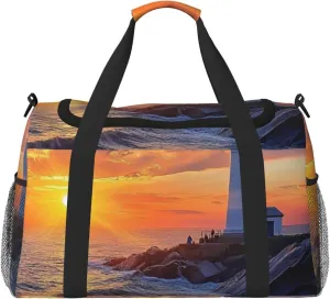 Coastal Sunset Travel Duffel Bag Tote Bag Sports Gym Bag For Women And Men