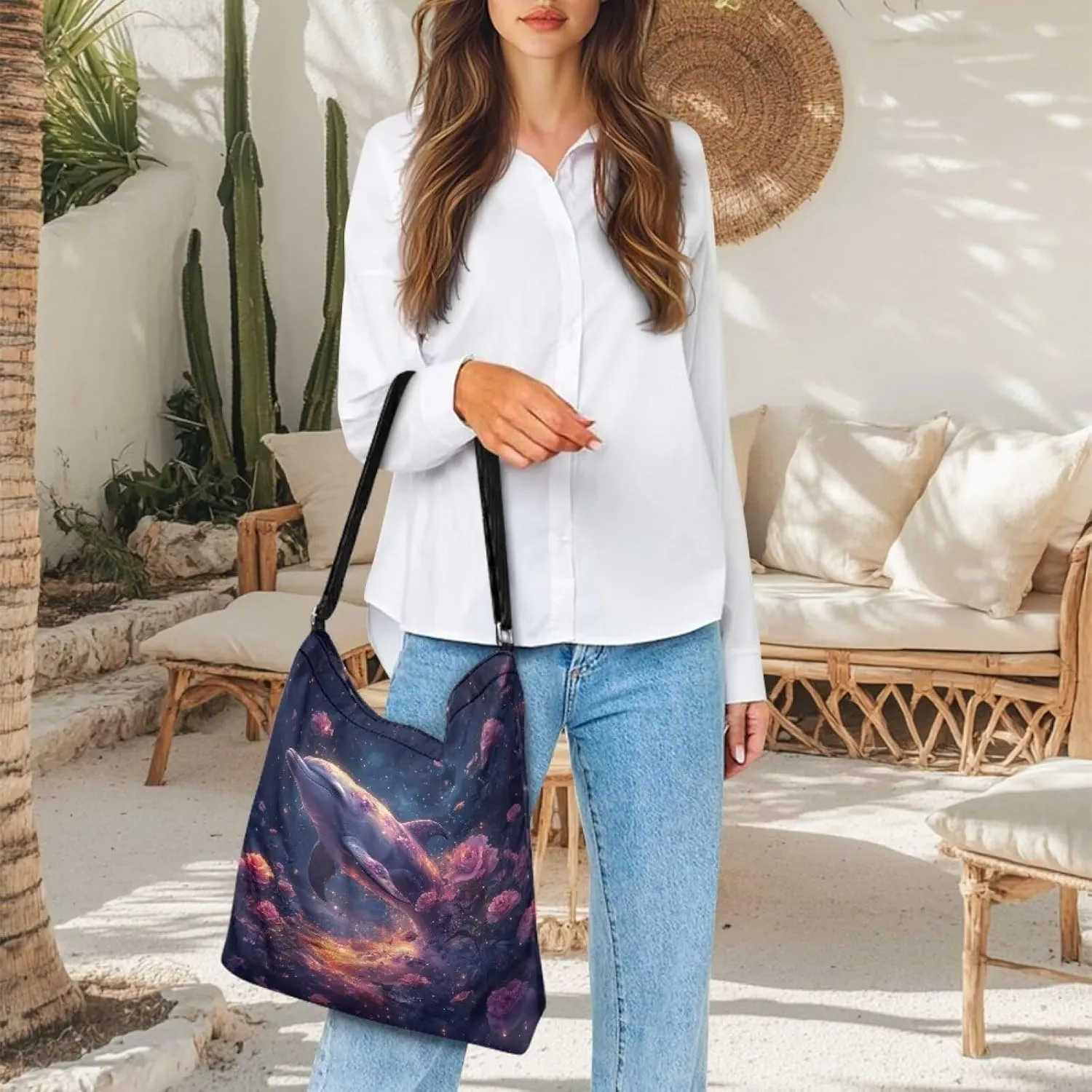COEQINE Crossbody Bags for Women Trendy Black Medium Size Travel Anti Theft Shopping Tote Bag with Zipper for Work