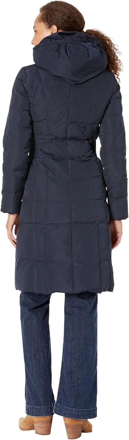 Cole Haan Women's Knee Length Hooded Quilted Down Coat