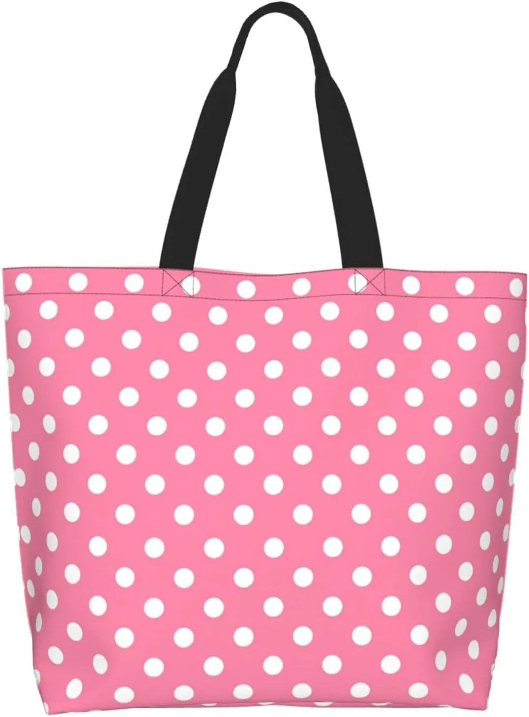 Colorful Polka Dots Cute Tote Bag Beach Bag Large Capacity Grocery Bag Reusable Shopping bags for Women
