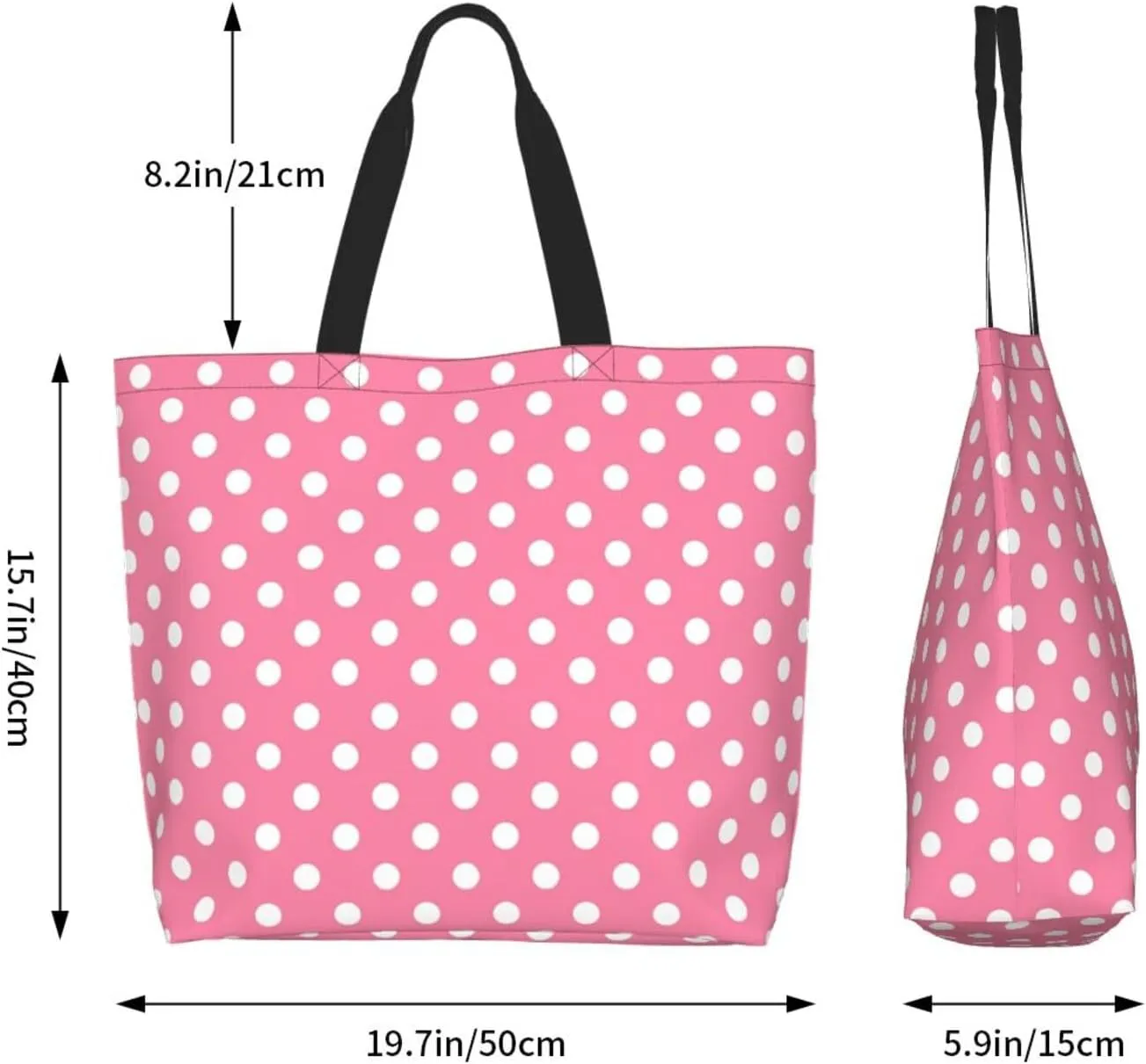 Colorful Polka Dots Cute Tote Bag Beach Bag Large Capacity Grocery Bag Reusable Shopping bags for Women