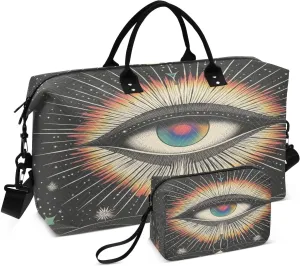 Cosmic Eye Sports Gym Bag for Women Men Travel Duffel Bag Weekend Overnight Carry on Bag with Toiletry Bag for Plane Hospital Workout Swimming Yoga