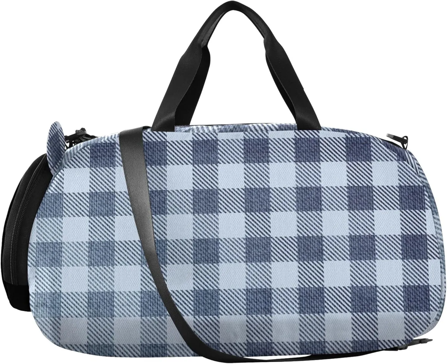 Cowboy Plaid Duffel Bag with Shoes Compartment Large Capacity Weekender Overnight Duffel Bag for Beach Swim Bags Pool Sports