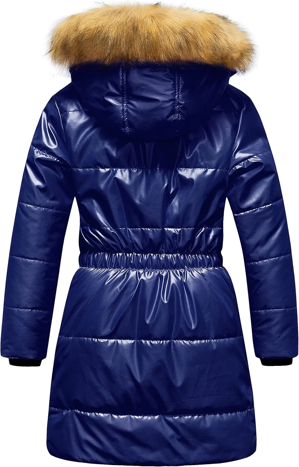 CREATMO US Girl's Long Length Winter Coat Parka Water Resistant Puffer Jacket With Fleece Lining
