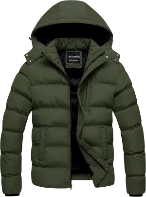 CREATMO US Men's Puffer Jacket Waterproof Winter Parka jacket Warm Thicken Ski Coat