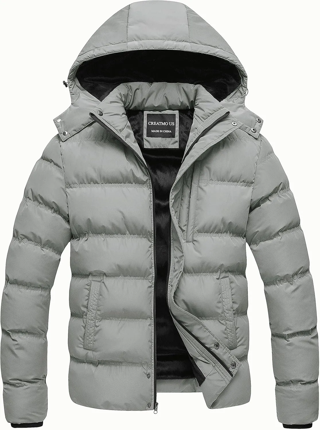 CREATMO US Men's Puffer Jacket Waterproof Winter Parka jacket Warm Thicken Ski Coat