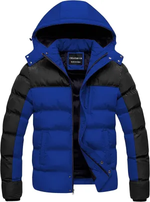 CREATMO US Men's Puffer Jacket Waterproof Winter Parka jacket Warm Thicken Ski Coat