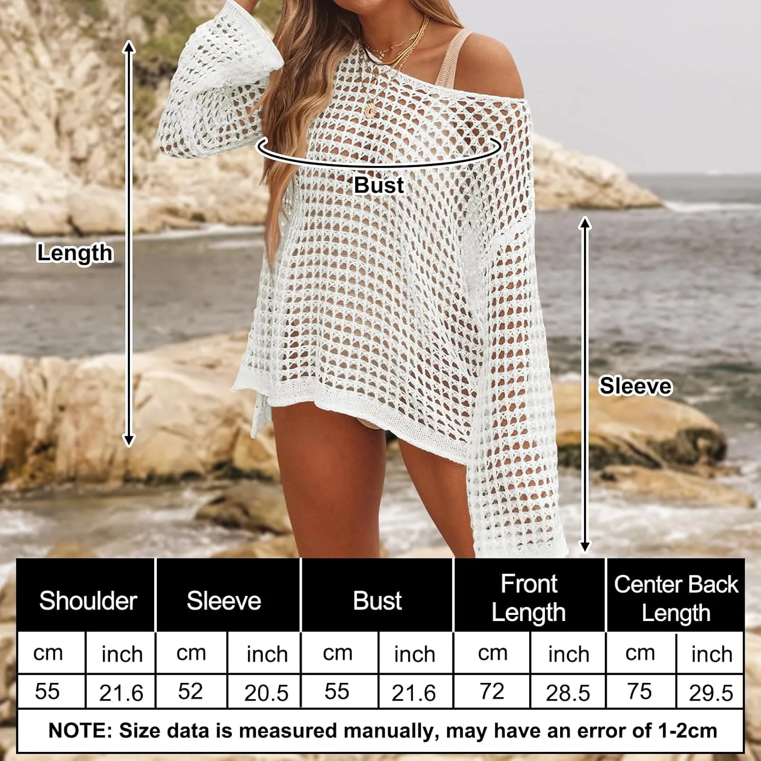 Crochet Cover Up for Women Mesh Hollow Out Bikini Cover Ups for Swimwear Summer Swimsuit