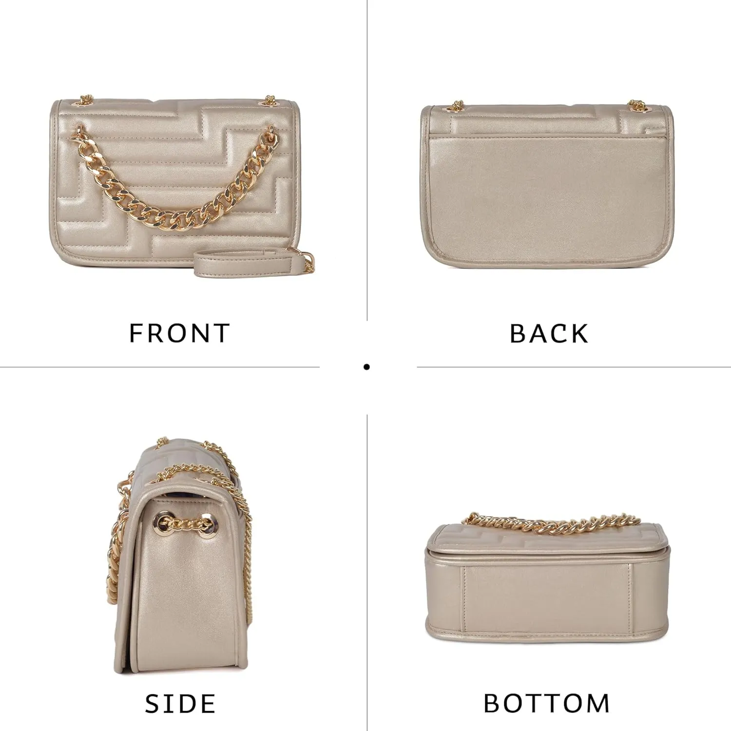 Crossbody Bags for Women,Vegan Leather Purses for Women,Small Shoulder Handbags with Chain Strap