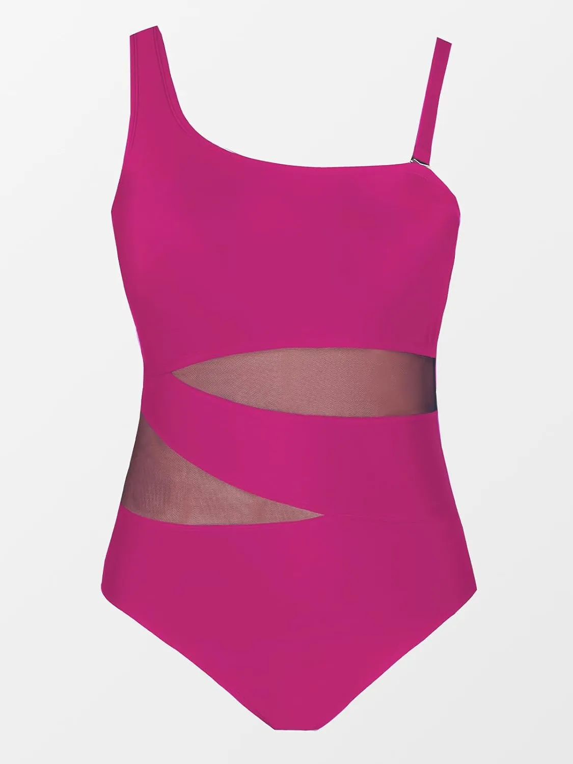 CUPSHE Women's Plus Size Swimsuit One Piece Bathing Suit Mesh Removable Straps Swimwear