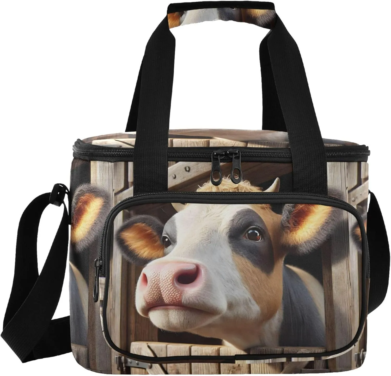 Curious Cow Barn Brown Lunch Cooler Bag, Travel Cooler, Womens Lunch Bag