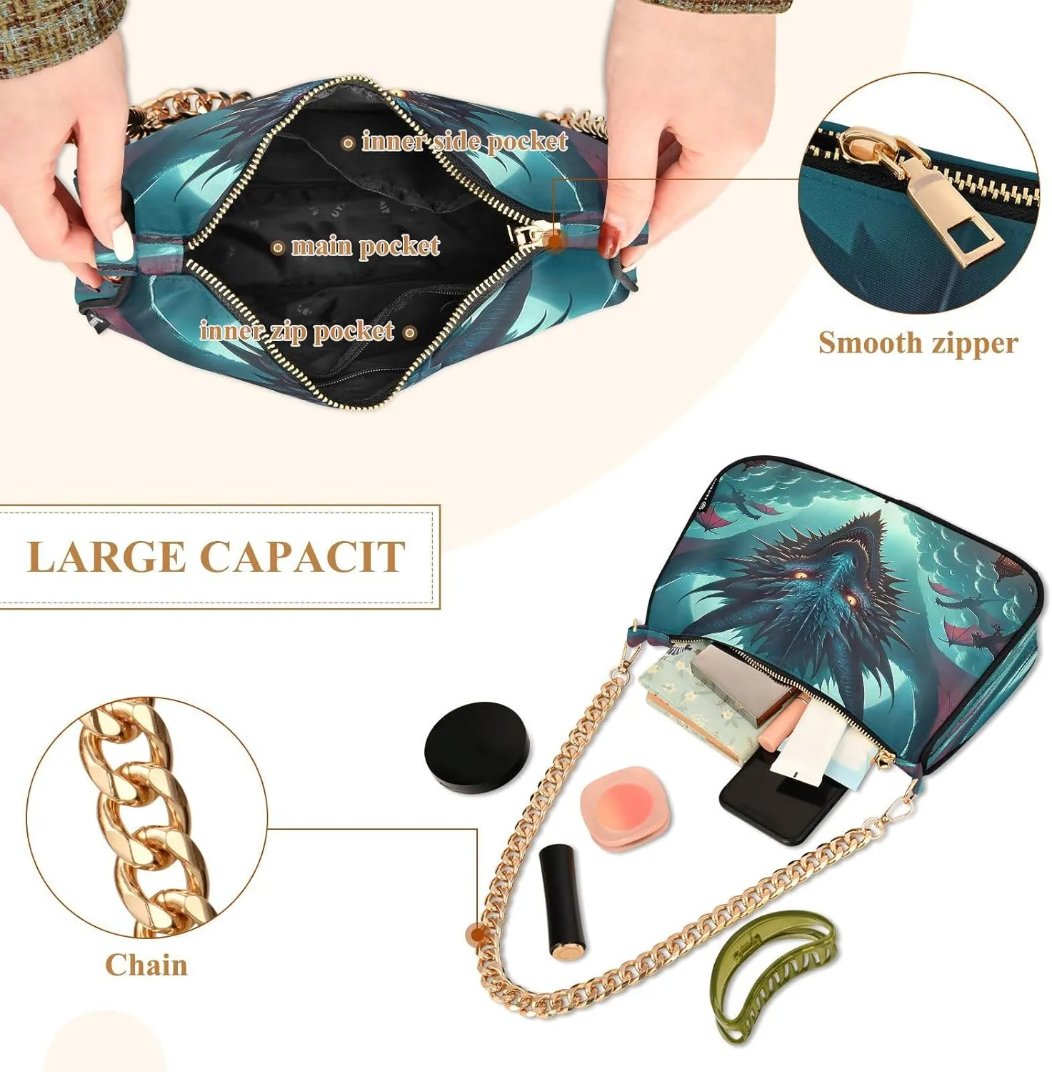 Cute Cartoon Unicorn Galaxy Space Mini Shoulder Purse, Shoulder Bag for Women Trendy