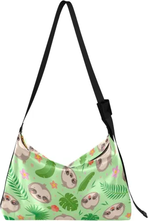 Cute Frog Heads Green White Leather Hobo Purses for Women Large Crossbody Bag Animal Print Crossbody Hobo Handbag