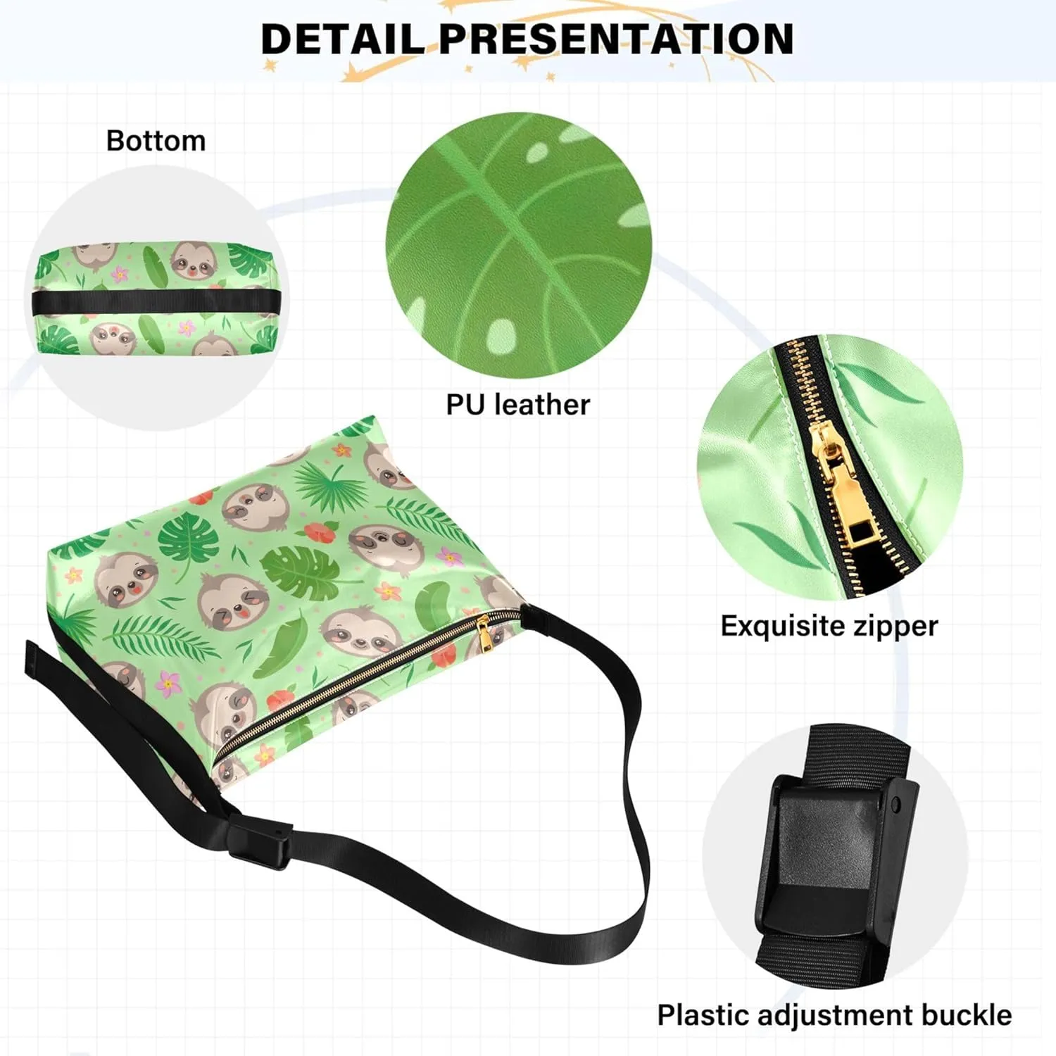 Cute Frog Heads Green White Leather Hobo Purses for Women Large Crossbody Bag Animal Print Crossbody Hobo Handbag