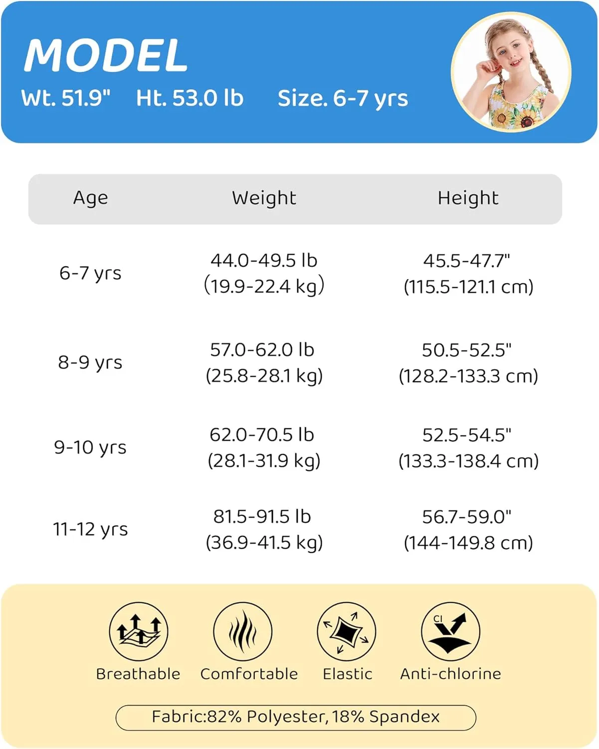 Cutemile Girls Swimsuit 3 Piece Bathing Suit Quick Dry Tankini Set with Cover Up Beach Skirt Bikini Swimwear 6-12 Years