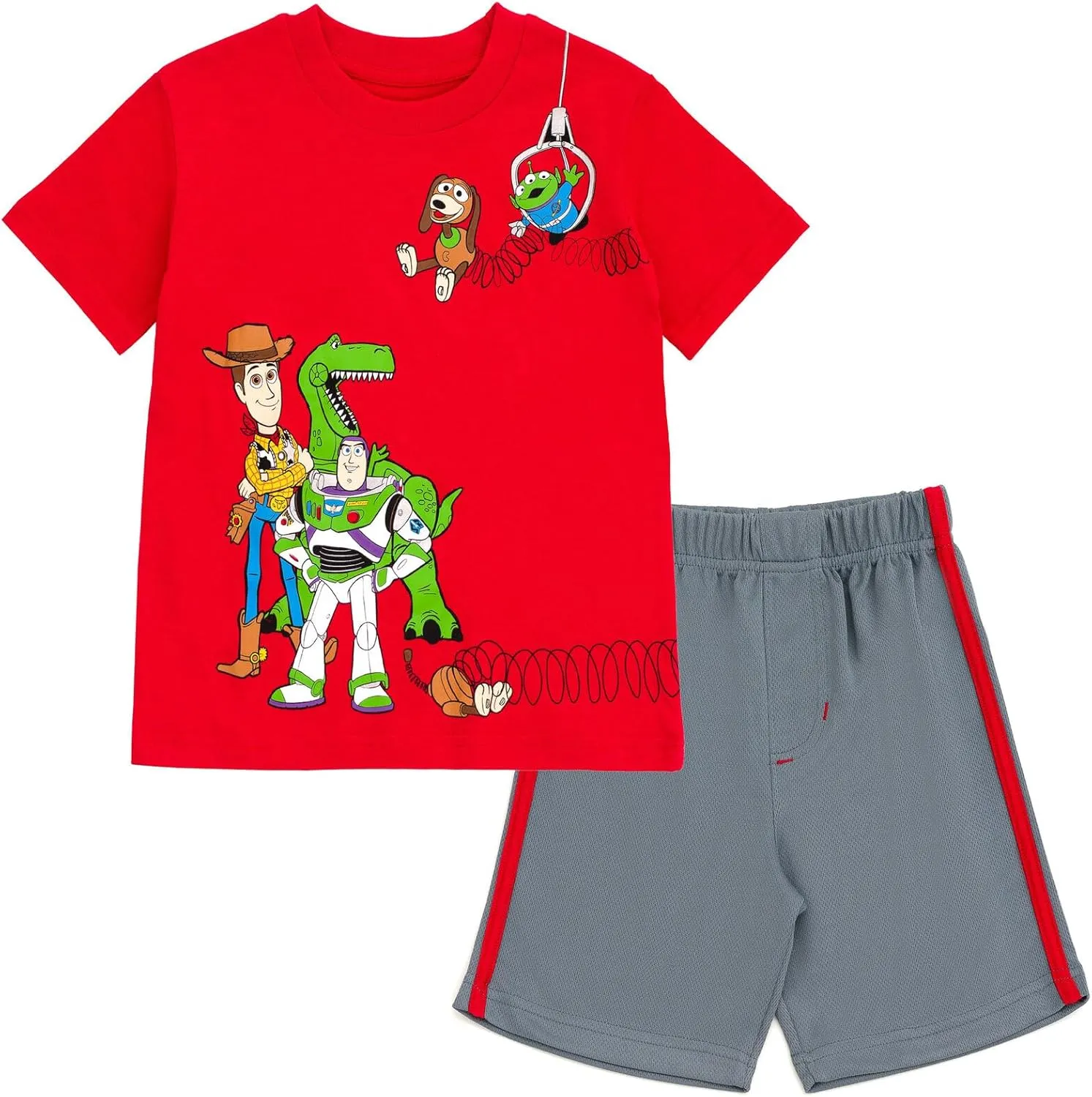 Disney Winnie the Pooh Lion King Monsters Inc. Toy Story Incredibles Lilo & Stitch T-Shirt & Mesh Shorts Infant to Big Kid