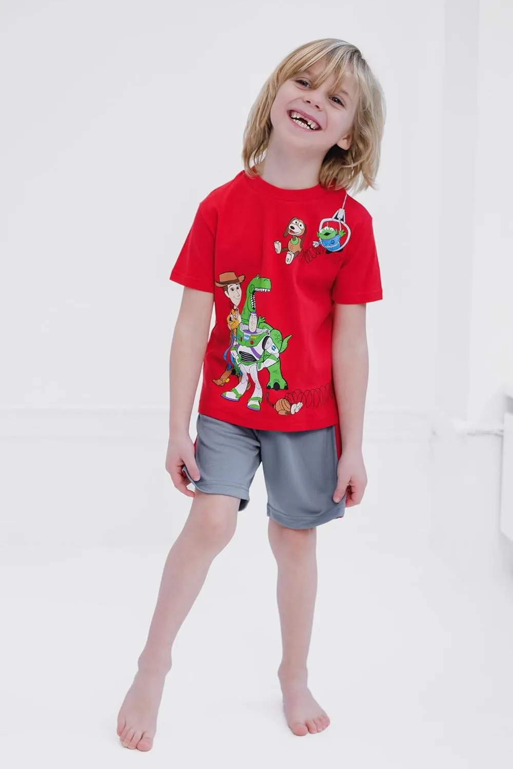 Disney Winnie the Pooh Lion King Monsters Inc. Toy Story Incredibles Lilo & Stitch T-Shirt & Mesh Shorts Infant to Big Kid