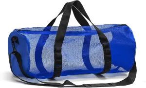 Diving Scuba Surfing Snorkeling Dive Mesh Beach Bag Duffle Bags with Zipper and Adjustable Shoulder Strap for Travel Fitness Camping Swim Gym Gears Balls 23” x 11”