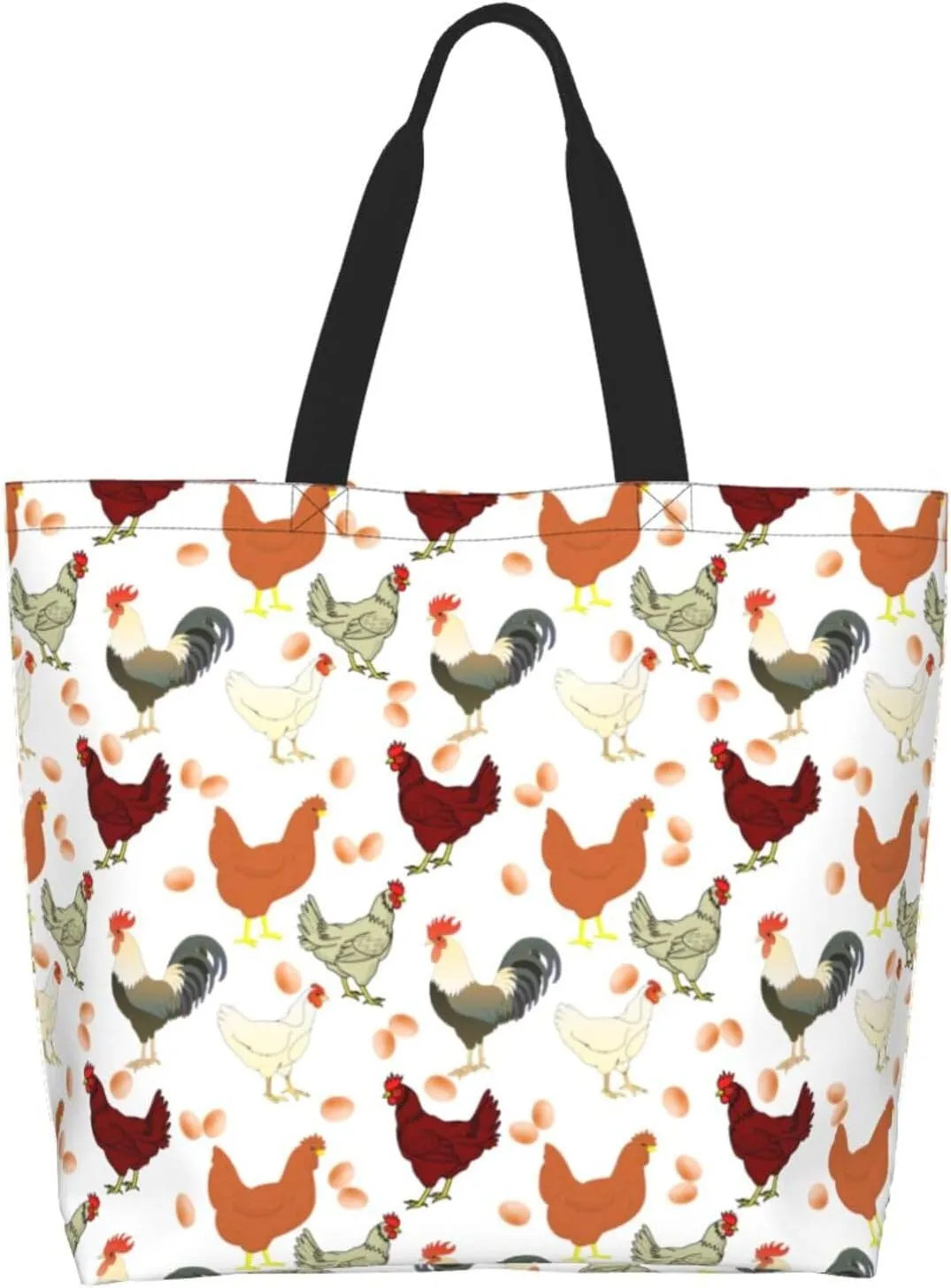 Dog Paw Tote Bag for Women Chicken Reusable Handbag Grocery Bags Skull Beach Shoulder Bag Shopping Handbags Gifts