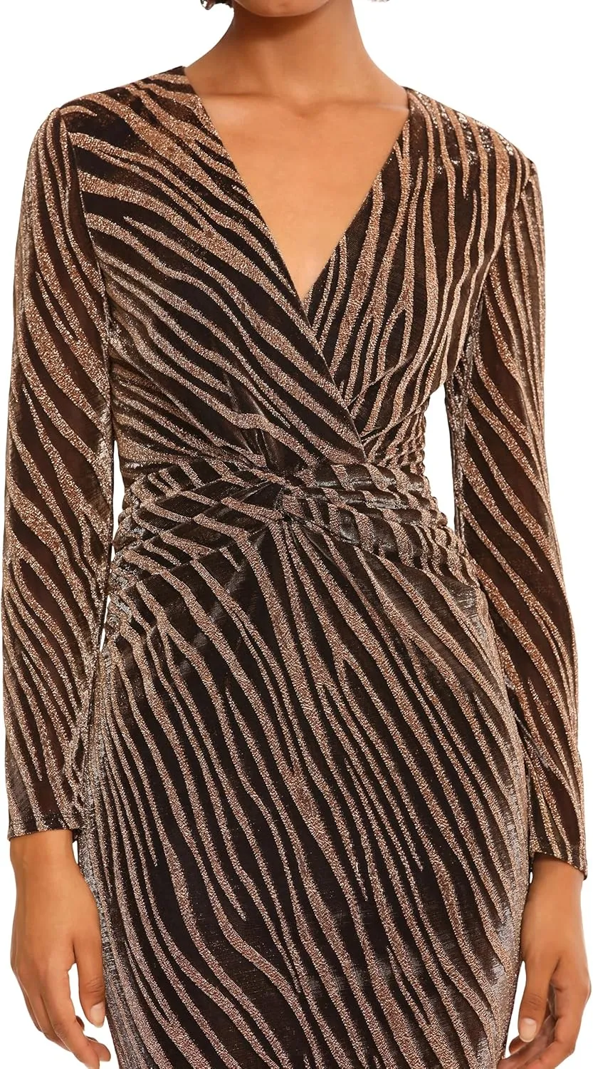 Donna Morgan Women's Holiday Sequin Foil Glitter Shimmer Metallic Dress Occasion Party Date Night Out Guest of