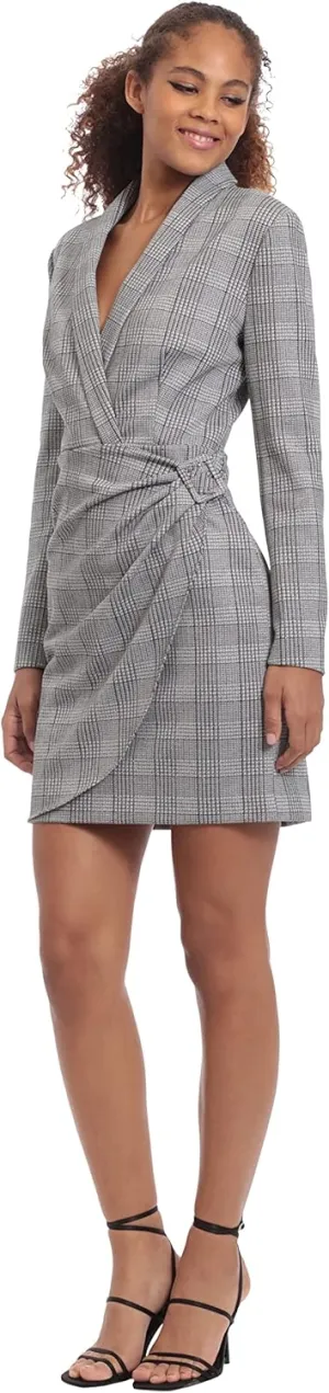 Donna Morgan Women's Long Sleeve Collar Neck Office Workwear Dress