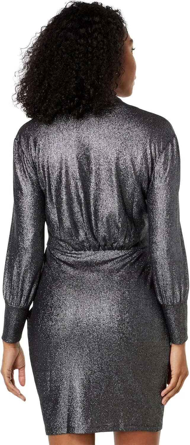 Donna Morgan Women's Stretch Lame Long Sleeve with Pockets