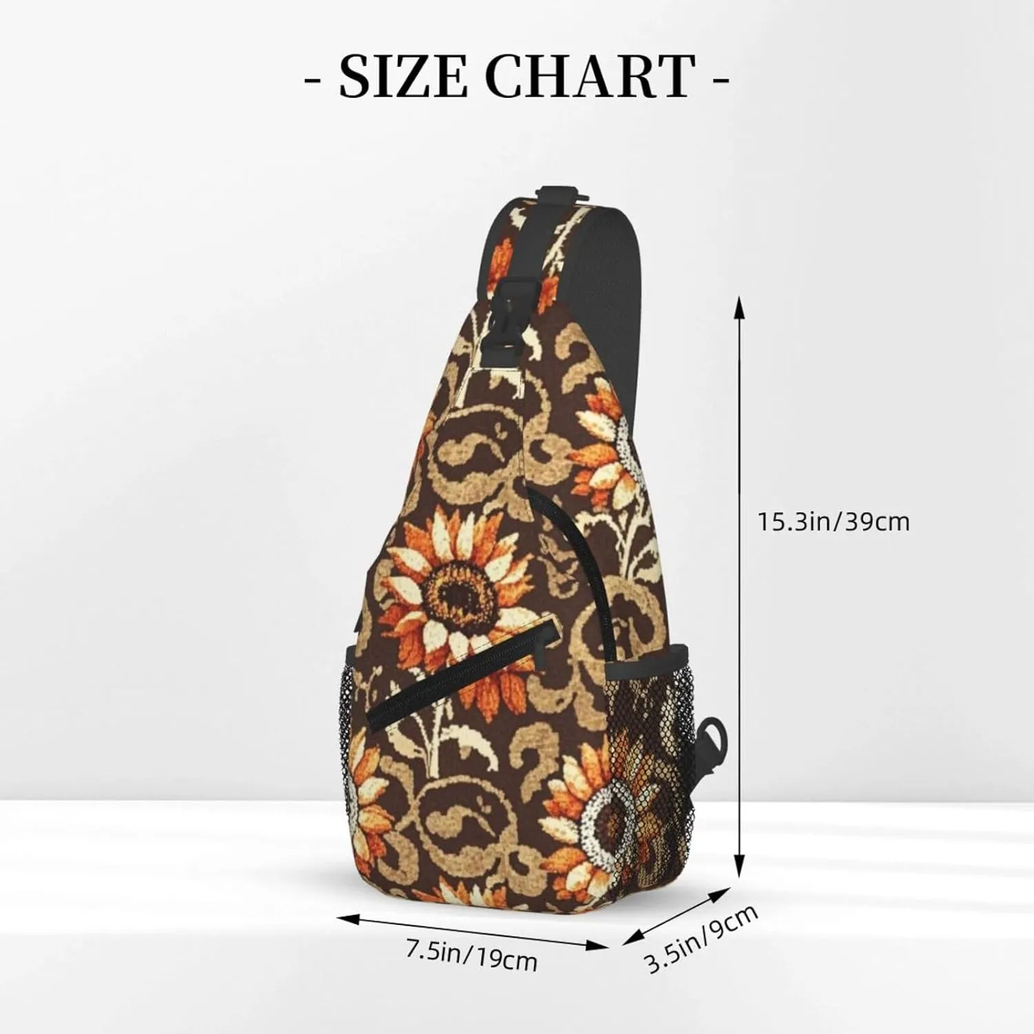 Dreamy Tiger Sunflower Crossbody Bags Cross Chest Bag Adjustable Sling Backpack for Women Men