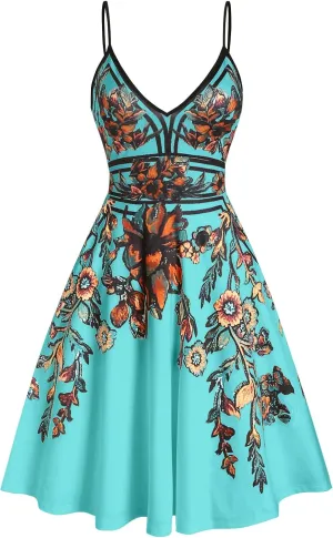 DRESSFO Summer Dress Sundress Cami Dress for Women