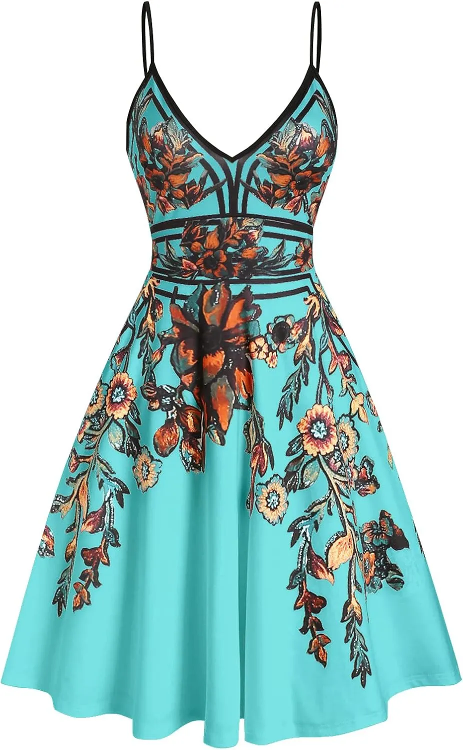 DRESSFO Summer Dress Sundress Cami Dress for Women