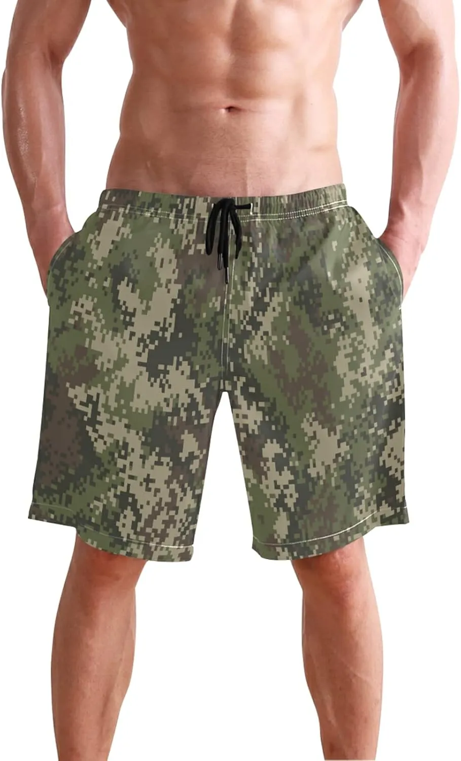 Dussdil Men's Swim Trunks Board Shorts Mens Swim TrunkQuick Dry Swimwear Pants with Mesh Lining
