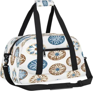 Embroidery Batik African Kids Overnighter Duffel Bags for Boys, Carry-On Size Sports Gym Bag with Front Zipper Pocket for School Practice or Overnight Travel Weekender Sleepover Tote Bag