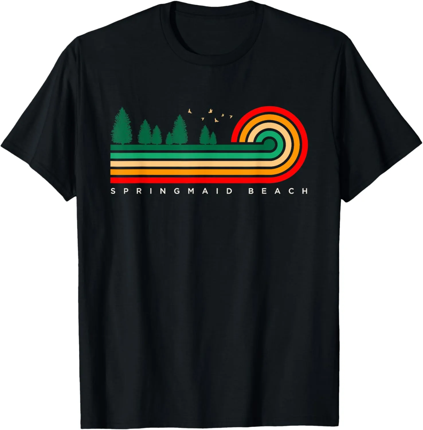 Evergreen Vintage Stripes Springmaid Beach, South Carolina T-Shirt