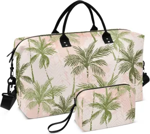 Exnundod Tropics Palm Trees Women Weekender Bags Summer Beach Gym Bags Carry On Overnight Duffle Large Duffle Tote Hospital Bag for Business Trip Yoga