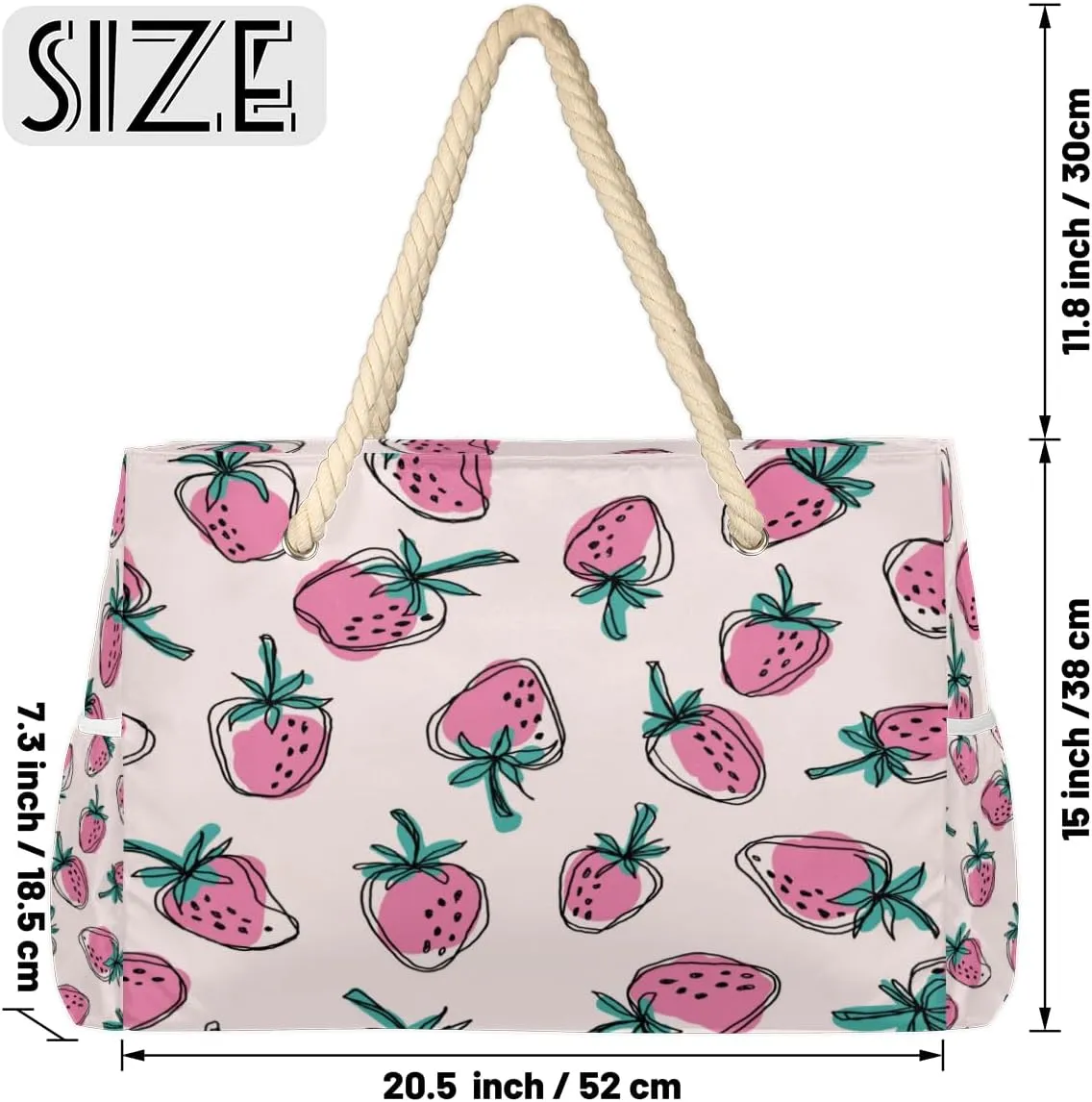 Flamingo Flowers Beach Bags for Women Large Beach Tote with Zipper Waterproof Travel Sandproof Shoulder Pool Bag