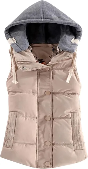 FLITAY Women's Sleeveless Hoodie Vest Quilted Winter Slim Fit Vest Coat