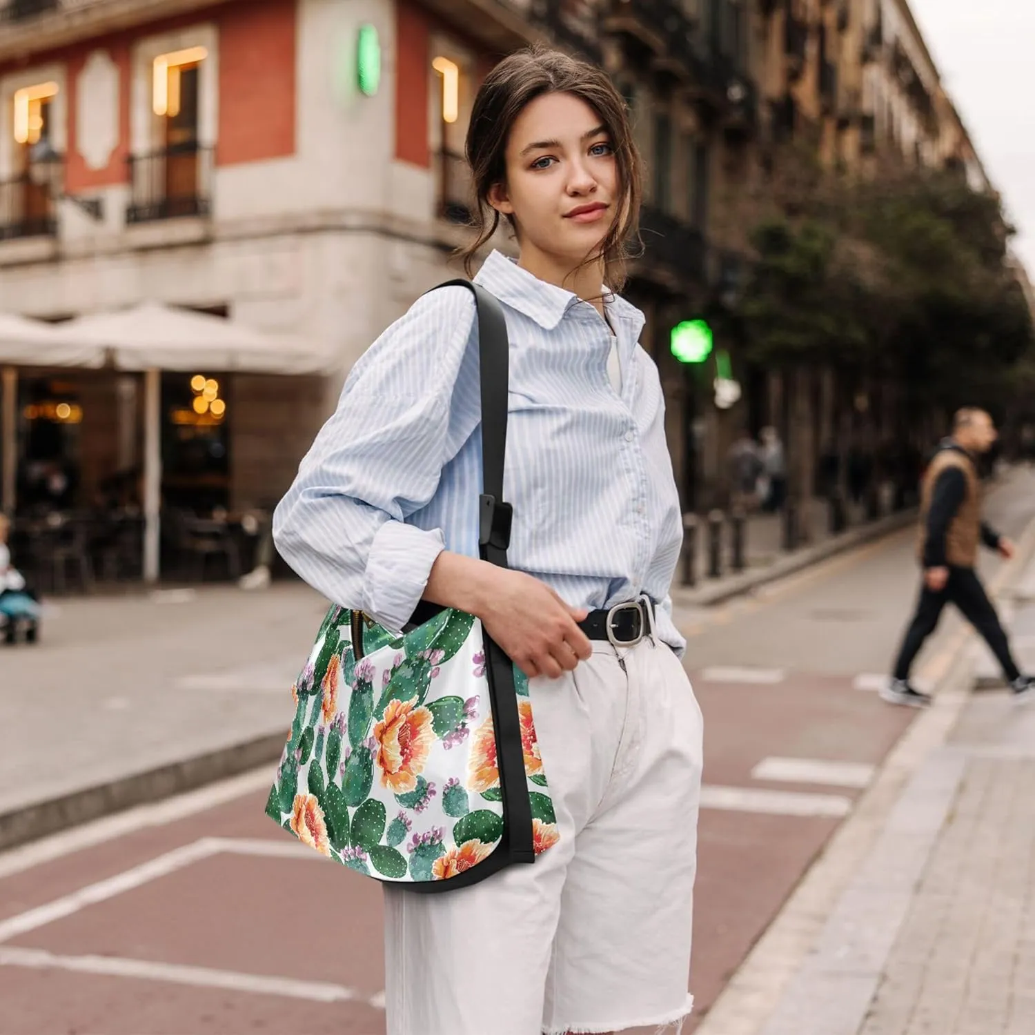Flowers Rose Leaves Soft Leather Handbags Hobo Large Men Purses Cute Leaf Print Single Shoulder Purses