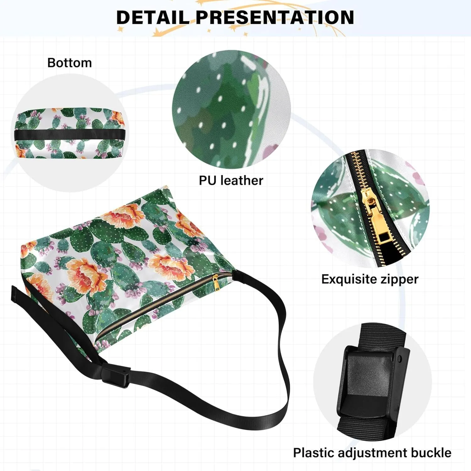 Flowers Rose Leaves Soft Leather Handbags Hobo Large Men Purses Cute Leaf Print Single Shoulder Purses